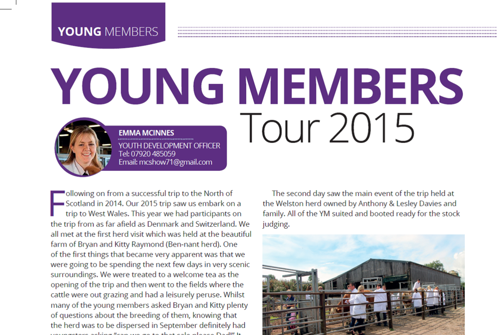Read all about our Young Members Tour and Events During 2015