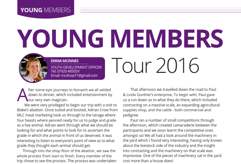 Young Members Tour 2016 – Read all about it here