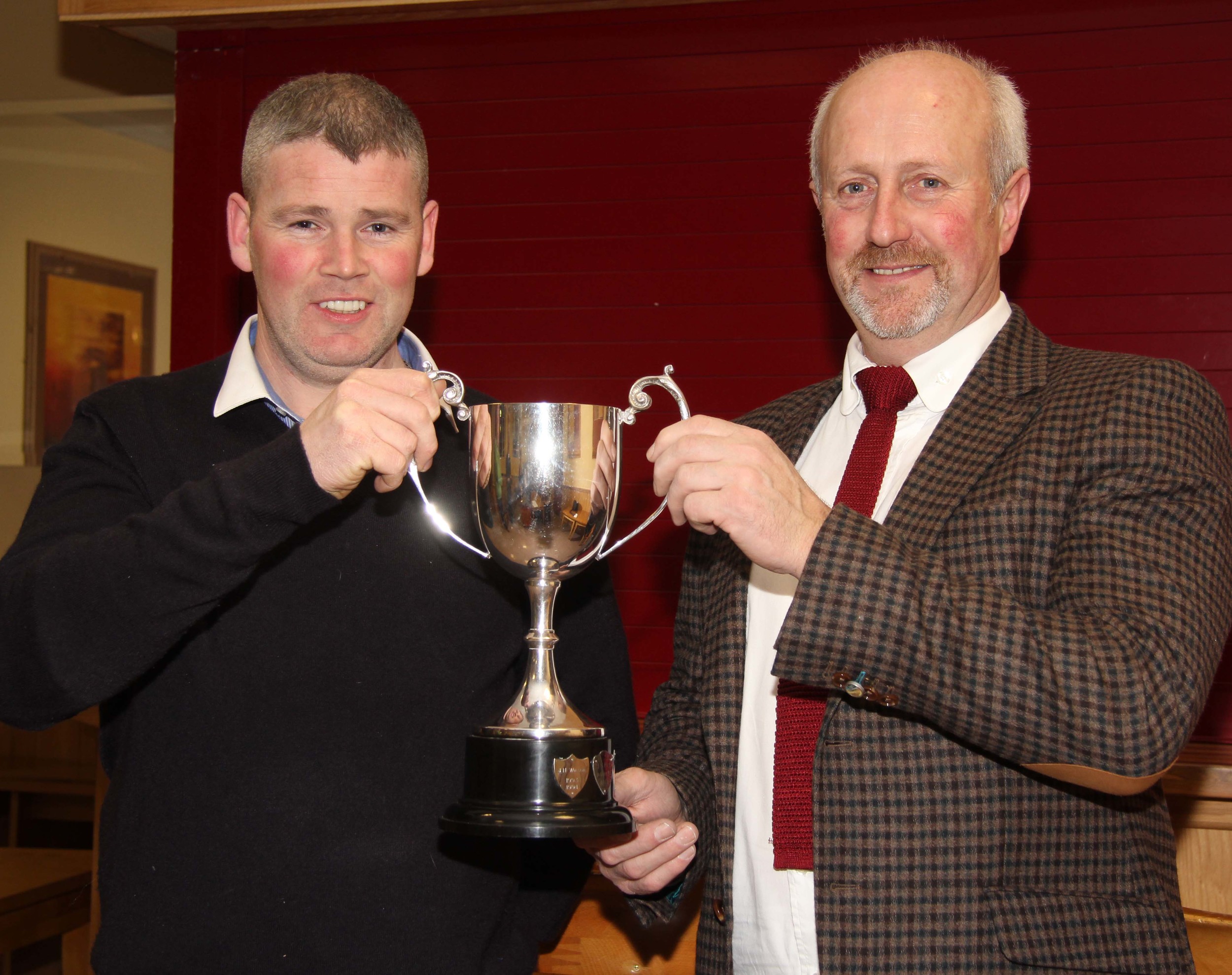 Eamon McCloskey exhibited the female champion at the club's spring show and sale. He received his award from Nigel Glasgow, Millburn Concrete, sponsor. 
