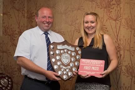 Northern Ireland's Rebecca Hamilton received the McDonald Fraser Shield for the best under 30yrs competitor from society presiden Iain Green.