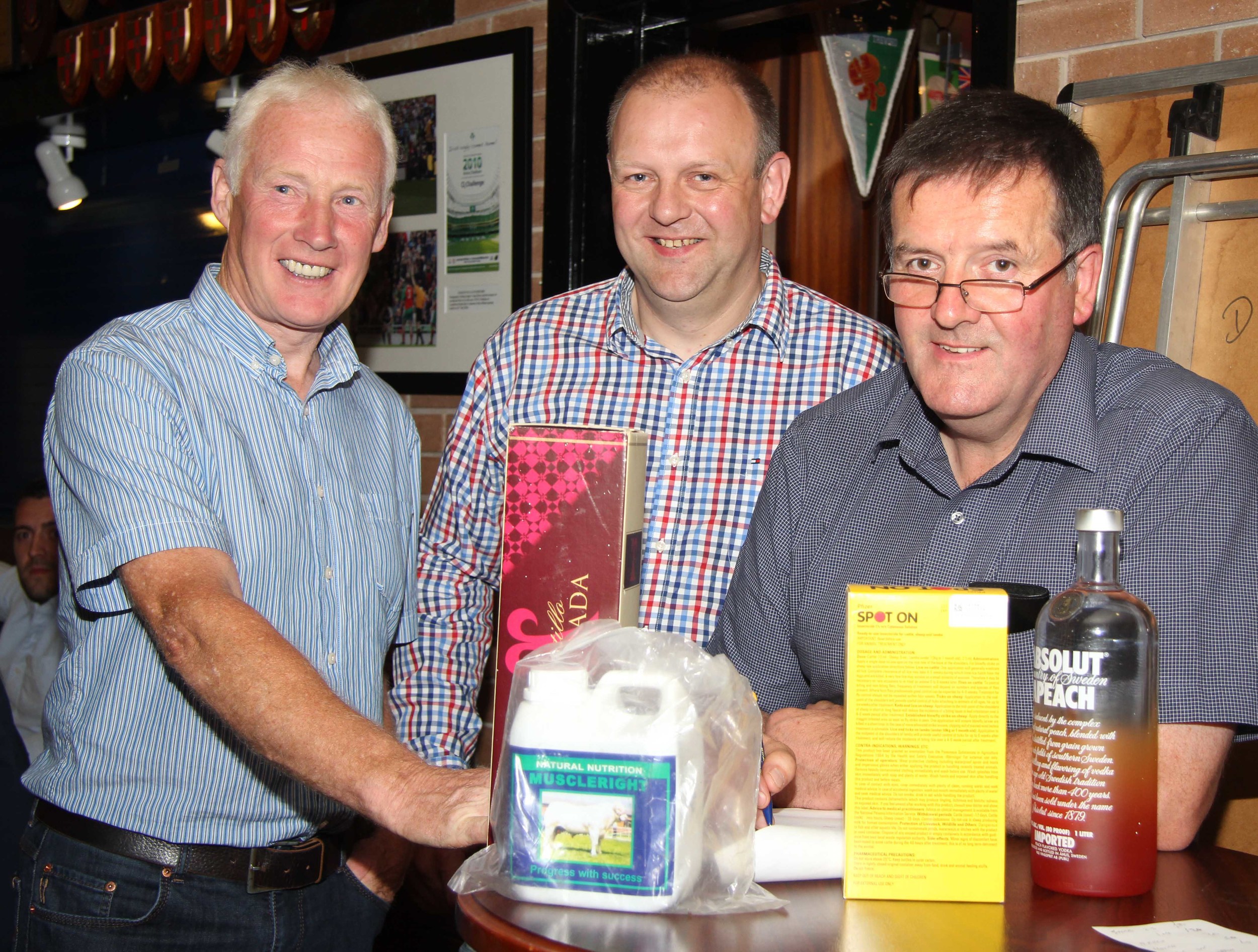 Simmental Club treasurer Leslie Weatherup, vice chairman Matthew Cunning, and secretary Robin Boyd, pictured at the club's charity BBQ and auction. Picture: Julie Hazelton