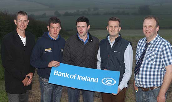 Team members in the under 30yrs categoryare William Ferguson, Stewartstown, and Andrew Clarke, Tynan. They were congratulated by chairman Richard Rodgers; sponsor William Thompson, Bank of Ireland; and vice chairman Matthew Cunning. Picture: Steven McAuley/Kevin McAuley Photography Multimedia