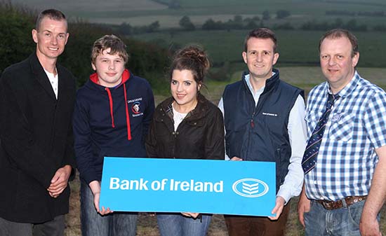 Under 21yrs stockjudging team members Jonathan Henderson, Tobermore, and Alice Stubbs, Irvinestown, were congratulated by team sponsor William Thompson, Bank of Ireland; club chairman Richard Rodgers, and vice-chairman Matthew Cunning. Picture: Steven McAuley/Kevin McAuley Photography Multimedia