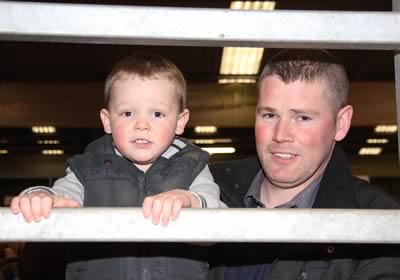 Paddy McCloskey, Kilrea, and dad Eamon, were among the exhibitors at the Dungannon Simmental show and sale.